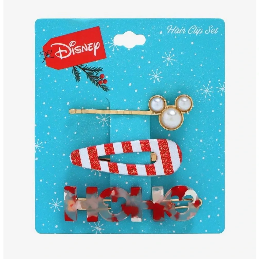 🆕 Disney Mickey Mouse Holiday Hair Clips - Set of 3